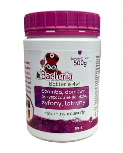 Proszek bakterie do szamb syfonów, latryn, oczyszczalni ścieków 500 g 4w1