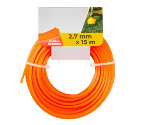Żyłka kosząca do kosiarki 2,7 mm długość 15 m HEX