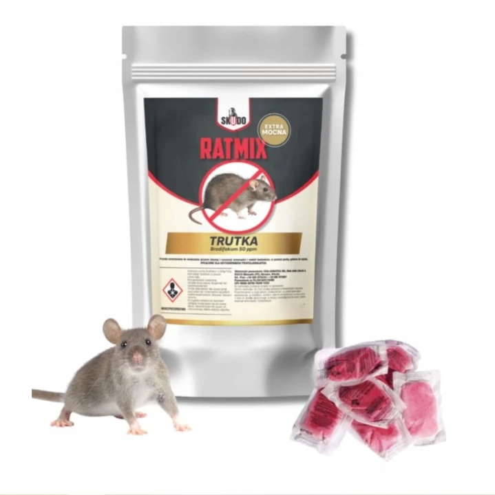 Skudo Ratmix 3 kg łososiowy - pasta na myszy i szczury brodifakum