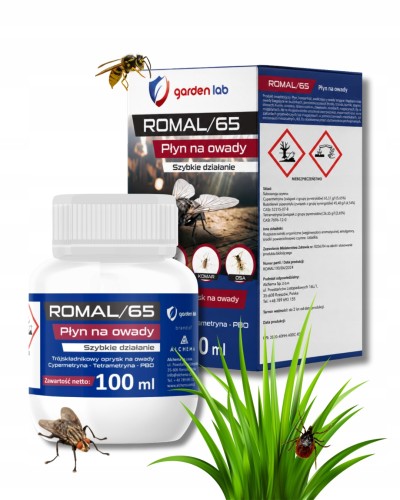 Romal/65 100 ml - oprysk, płyn na kleszcze, muchy, osy, komary i inne owady