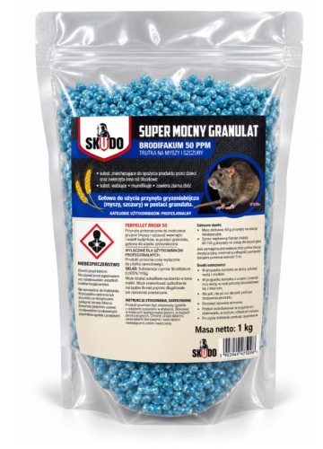 Skudo Ferpellet 1 kg - trutka , granulat na myszy i szczury brodifakum
