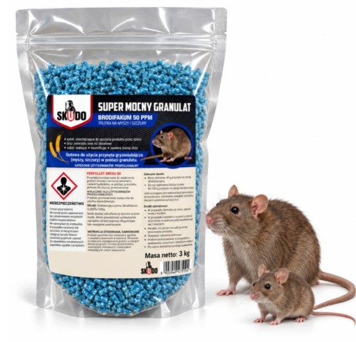 Skudo Ferpellet 3 kg - trutka , granulat na myszy i szczury brodifakum