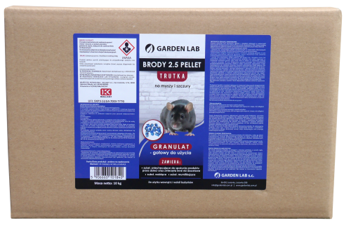 Brody 2,5 Pellet 10 kg - granulat na myszy i szczury, brodifakum