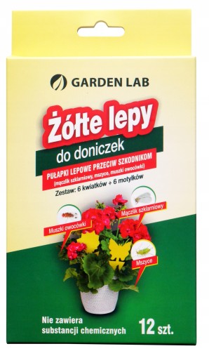 Żółty lep - ochrona przed szkodnikami ( owady , muszki) zestaw 12 sztuk