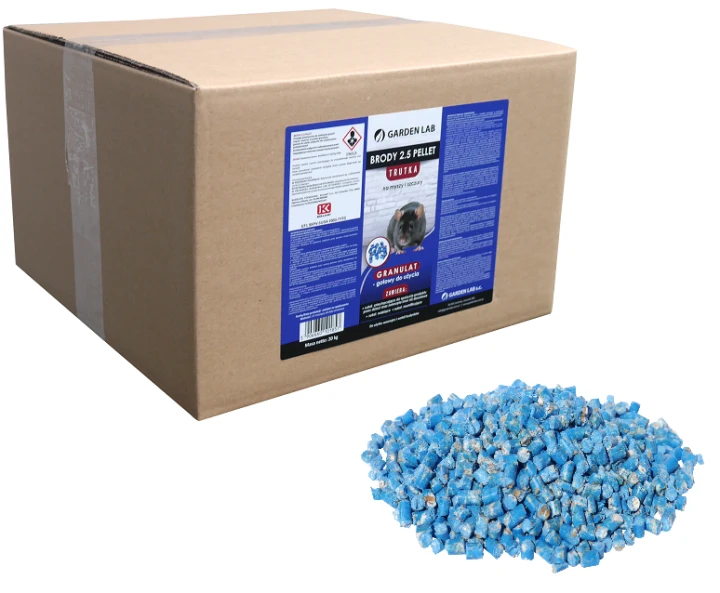 Brody 2,5 Pellet 20 kg - granulat na myszy i szczury, brodifakum